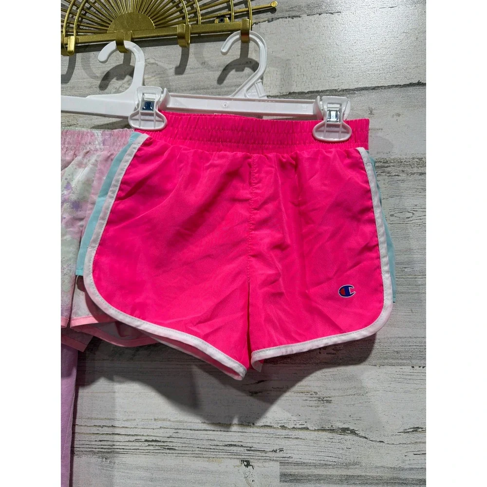 Nike Champion Shorts Shirt Set Girls 6 Pink Tie Dye Athletic Sporty